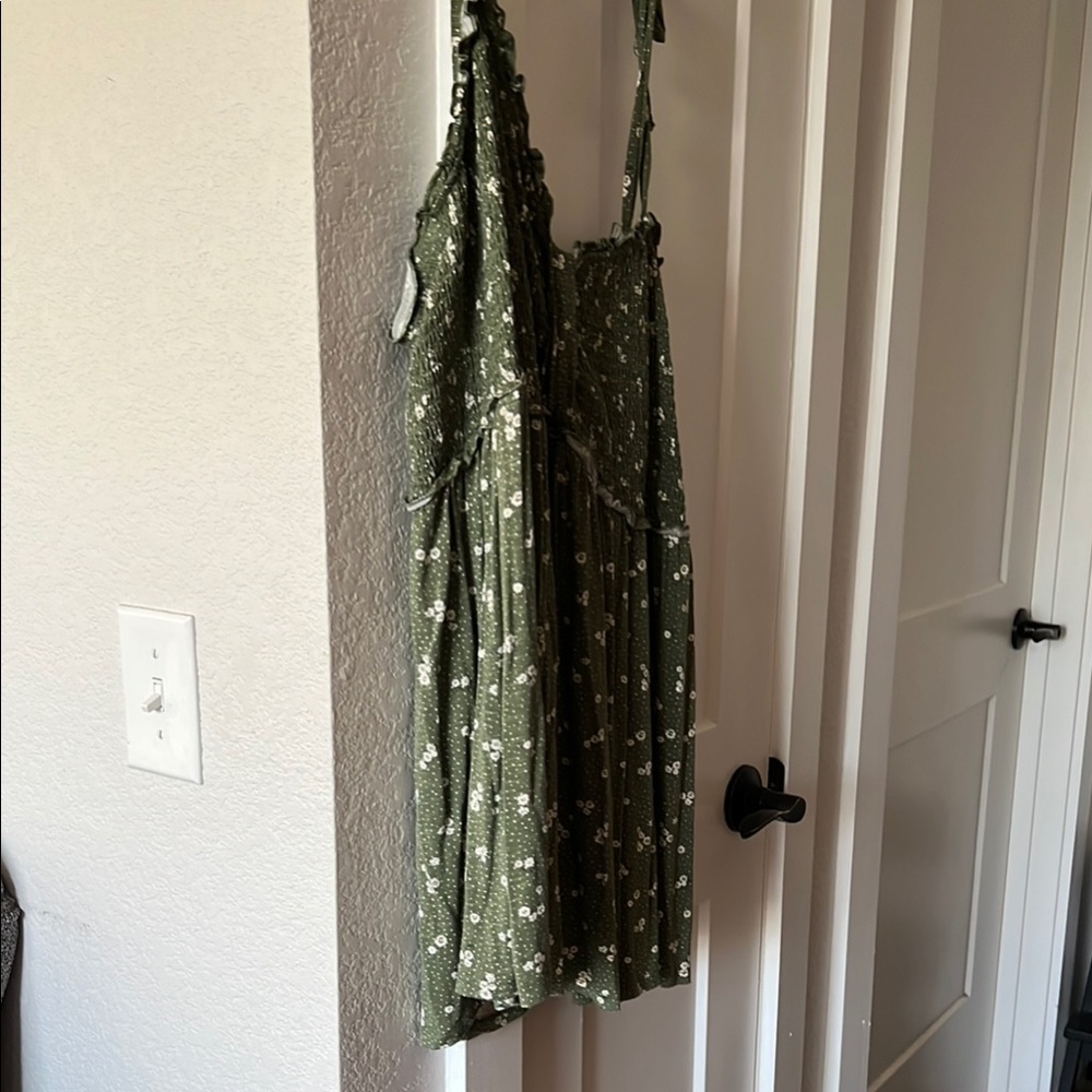 Torrid Olive Floral High Low Dress